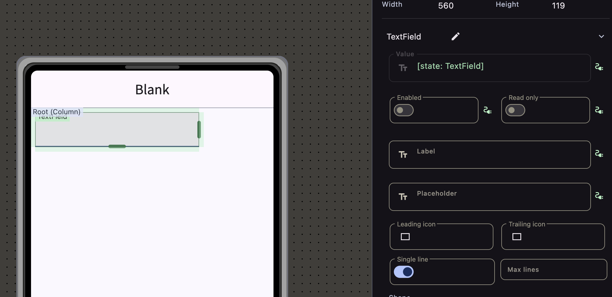 Companion state TextField