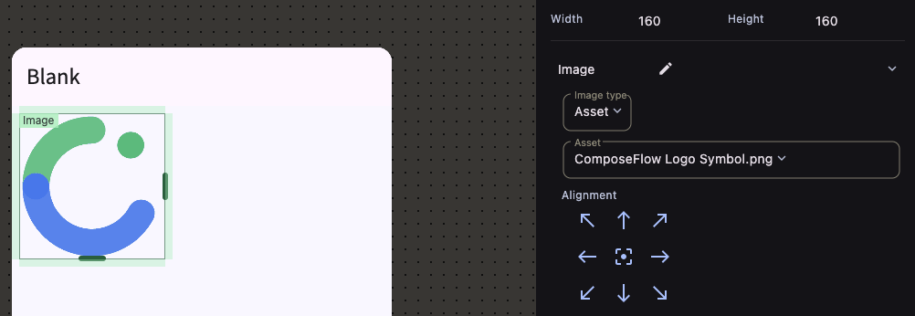 Custom image in UI builder